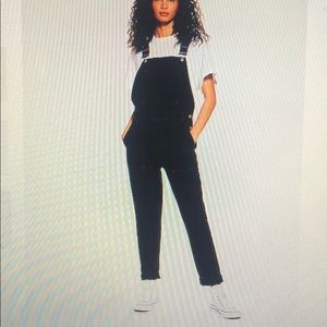 Topshop Black moto overalls.